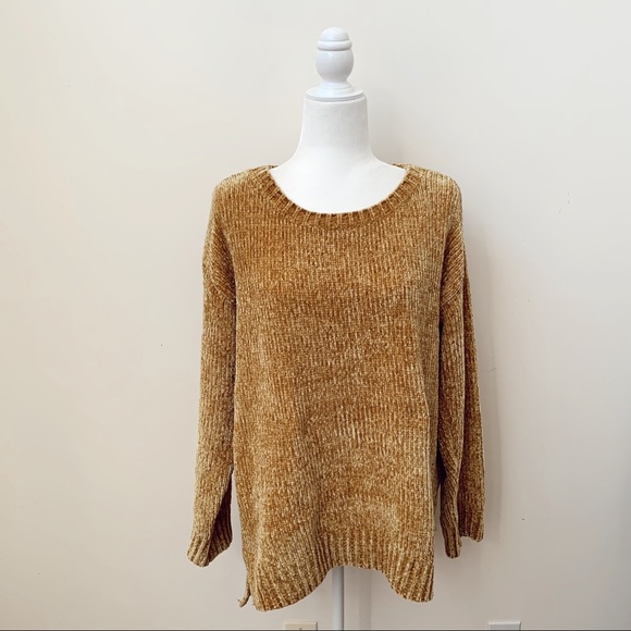 Jones New York Chenille Yellow Mustard Sweater - Picture 1 of 7